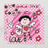 Engel und Teufel Einladung zum Geburtstag (Vorne/Hinten)