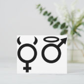 Engel und Teufel Postkarte (Stehend Vorderseite)