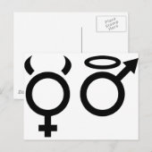 Engel und Teufel Postkarte (Vorne/Hinten)