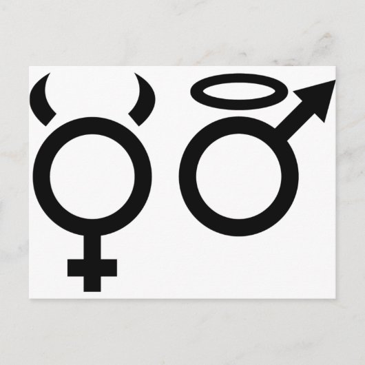 Engel und Teufel Postkarte (Vorderseite)