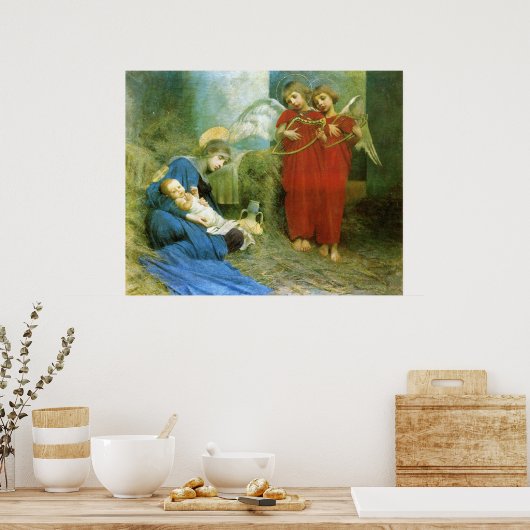 Engel unterhalten das Heilige Kind Poster (Küche)