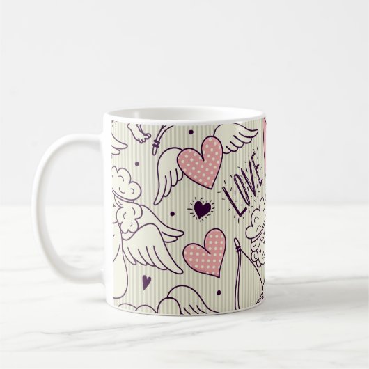 Engel, Valentinstag, Liebe Muster. Kaffeetasse (Links)