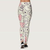 Engel, Valentinstag, Liebe Muster. Leggings (Rückseite)