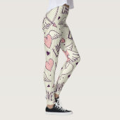 Engel, Valentinstag, Liebe Muster. Leggings (Rechts)