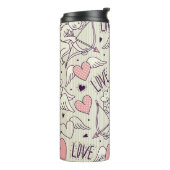 Engel, Valentinstag, Liebe Muster. Thermosbecher (Nach links gedreht)