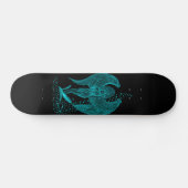 Engel verloren in Liebe, Schwarz und Grün Design Skateboard (Horizontal)