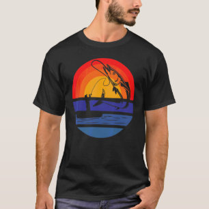 Engel Vintage Angelimittel Fischer Retro Fischen T-Shirt