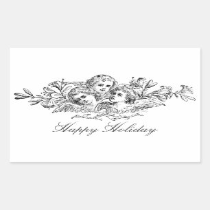 Engel Vintage Art Custom Geschenkaufkleber Rechteckiger Aufkleber