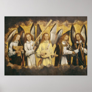 Engel von Hans Memling   links Tafel Poster