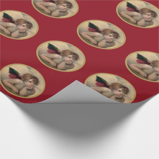 Engel von Sistine Madonna durch RAPHAEL Geschenkpapier (Ecke)