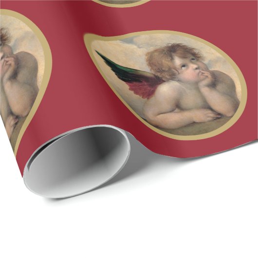 Engel von Sistine Madonna durch RAPHAEL Geschenkpapier (Rolleneckpunkt)