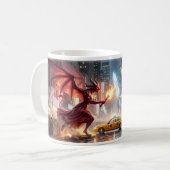 Engel vs Dämon Straßenkampf NYC Epischer Becher Kaffeetasse (Vorderseite Links)