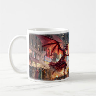 Engel vs Dämon Straßenkampf NYC Epischer Becher Kaffeetasse