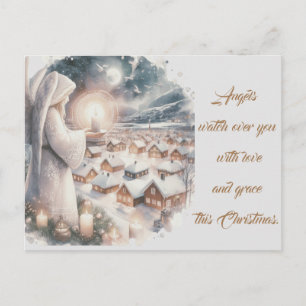 Engel wachen über dich nordischer Stil Weihnachten Postkarte