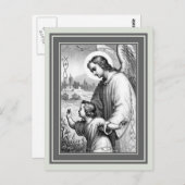 Engel Wächter eines Kindes Postkarte (Vorne/Hinten)