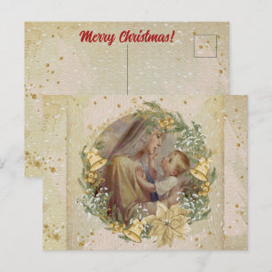 Engel Weihnachten Mutter und Kind Postkarte