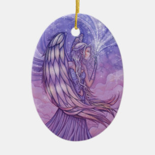 Engel-Weihnachtsbaumschmuck von Molly Harrison Keramik Ornament