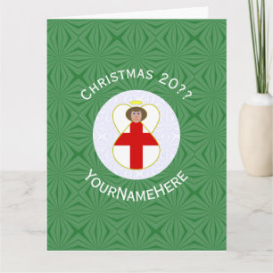 Engel-Weihnachtsflagge Personalized Englisch  Karte