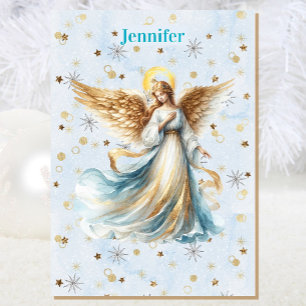 Engel Weihnachtssegen Fügen Sie Unterschrift Relig Karte