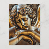 Engel weinend goldene Tränen Postkarte (Vorderseite)
