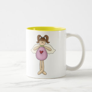 Engel wenig Herz Zweifarbige Tasse
