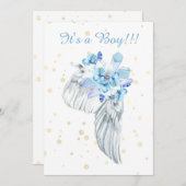 *~* Engel Wing Crystals Feather Shower Einladung (Vorne/Hinten)