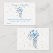 *~* Engel Wing Crystals Feathers Boy Diaper Raffle Begleitkarte (Vorne/Hinten)