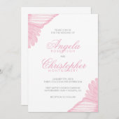 Engel-Wing-Federn Rosa und Grau Einladung (Vorne/Hinten)