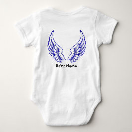 Engel Wings Baby-Namensbodysuit-Blau Baby Strampler