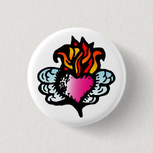 Engel Wings Herz 02 Button