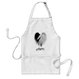 ENGEL WINGS HERZ Schwarzes+Weiß-nur halbes Schürze