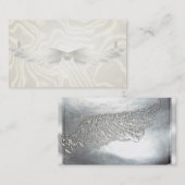 Engel Wings silberne helle Visitenkarten Visitenkarte (Vorne/Hinten)