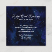 *~* Engel Wings Starry Crystal Heart Night Sky Quadratische Visitenkarte (Rückseite)