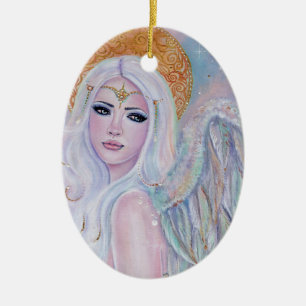 Engel Winterrose von Renee Lavoie Keramik Ornament