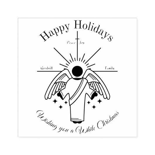 Engel wünscht dir eine weiße Weihnachtszeit Gummistempel (Prägung)