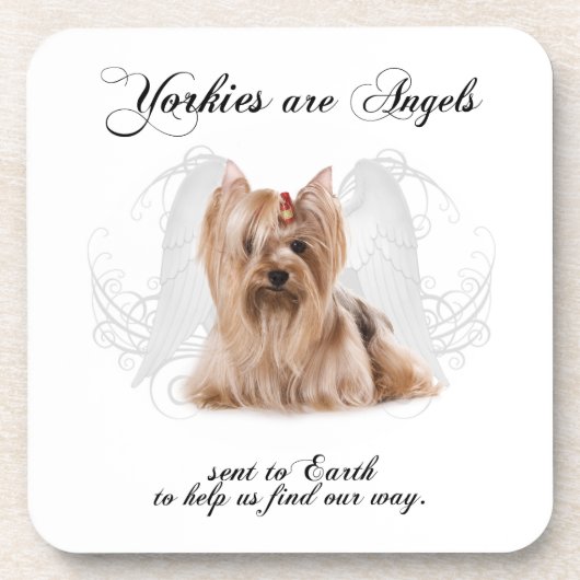 Engel Yorkie Untersetzer (Vorderseite)