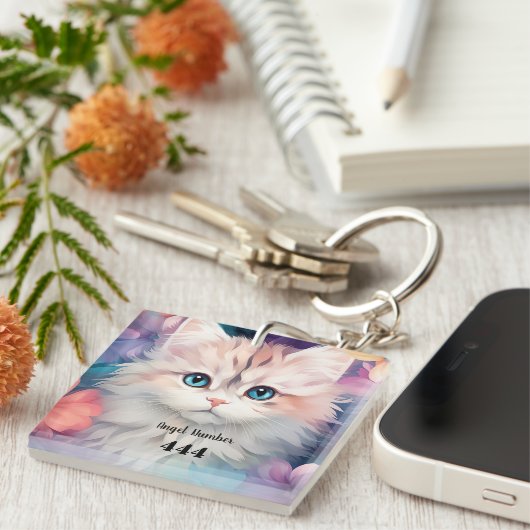 Engel-Zahl 444 Katze Schlüsselanhänger (Vorderseite rechts)