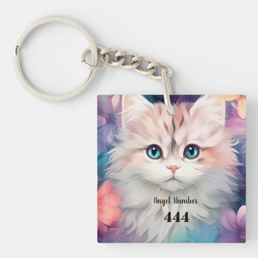 Engel-Zahl 444 Katze Schlüsselanhänger (Vorderseite)