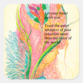 Engelaufkleber für individuell anpassbare Blume Quadratischer Aufkleber