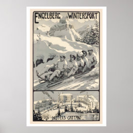 Engelberg Hotels Cattani Winter Sport Switzerland Poster