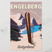 Engelberg Schweiz Skifahrplakat Briefpapier (Vorderseite)