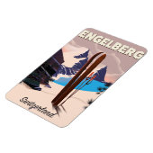Engelberg Schweiz Skifahrplakat Magnet (Linke Seite)