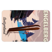 Engelberg Schweiz Skifahrplakat Magnet (Horizontal)