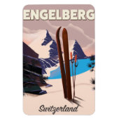 Engelberg Schweiz Skifahrplakat Magnet (Vertikal)