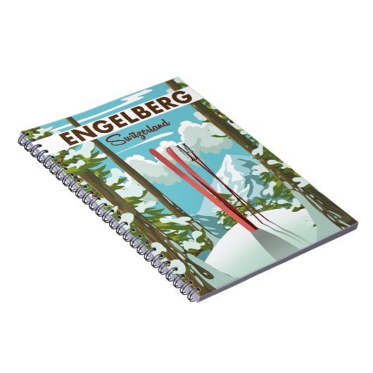 Engelberg Schweiz Skiplakat Notizblock (Rechte Seite)