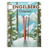 Engelberg Schweiz Skiplakat Notizblock (Vorderseite)