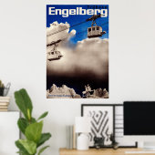 Engelberg, Schweiz, Skiplakat Poster (Heimbüro)
