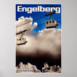 Engelberg, Schweiz, Skiplakat Poster