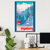 Engelberg Schweiz, Skiposter Poster (Heimbüro)