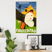 Engelberg, Schweiz, Skiposter Poster (Heimbüro)